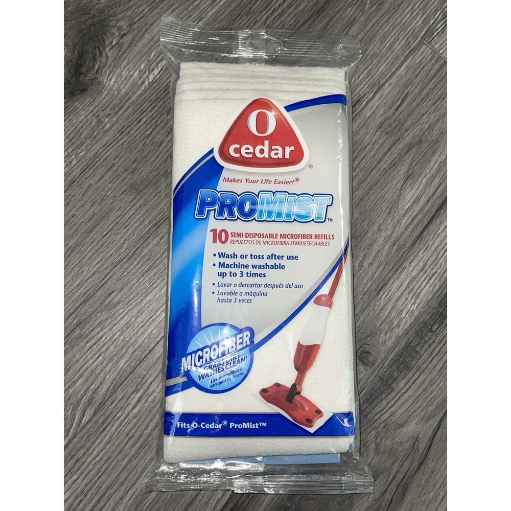 O-Cedar ProMist Microfiber Spray Mop Refill Pads‎ 10ct Disposable New - Sealed